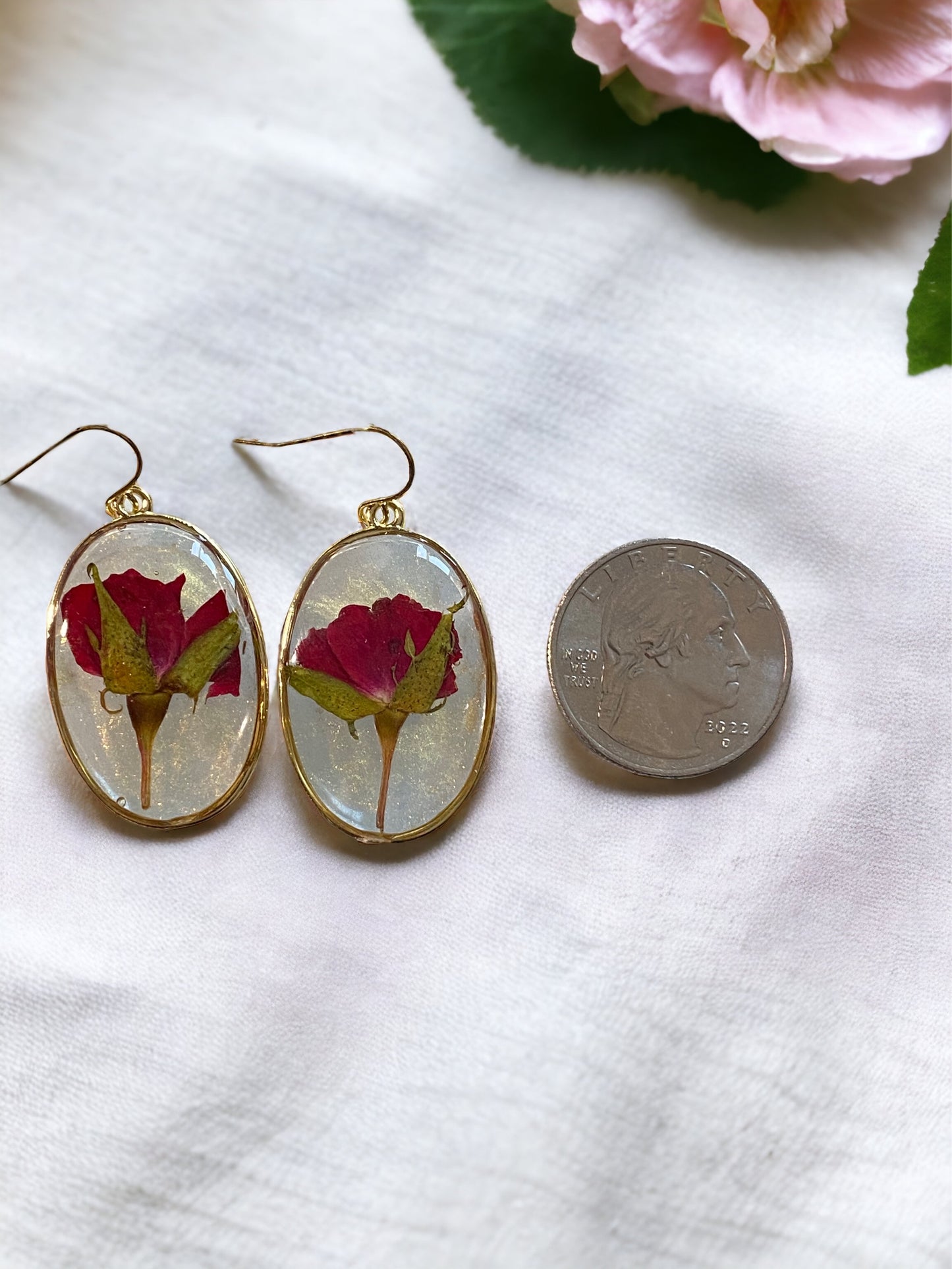Red Rose Earrings