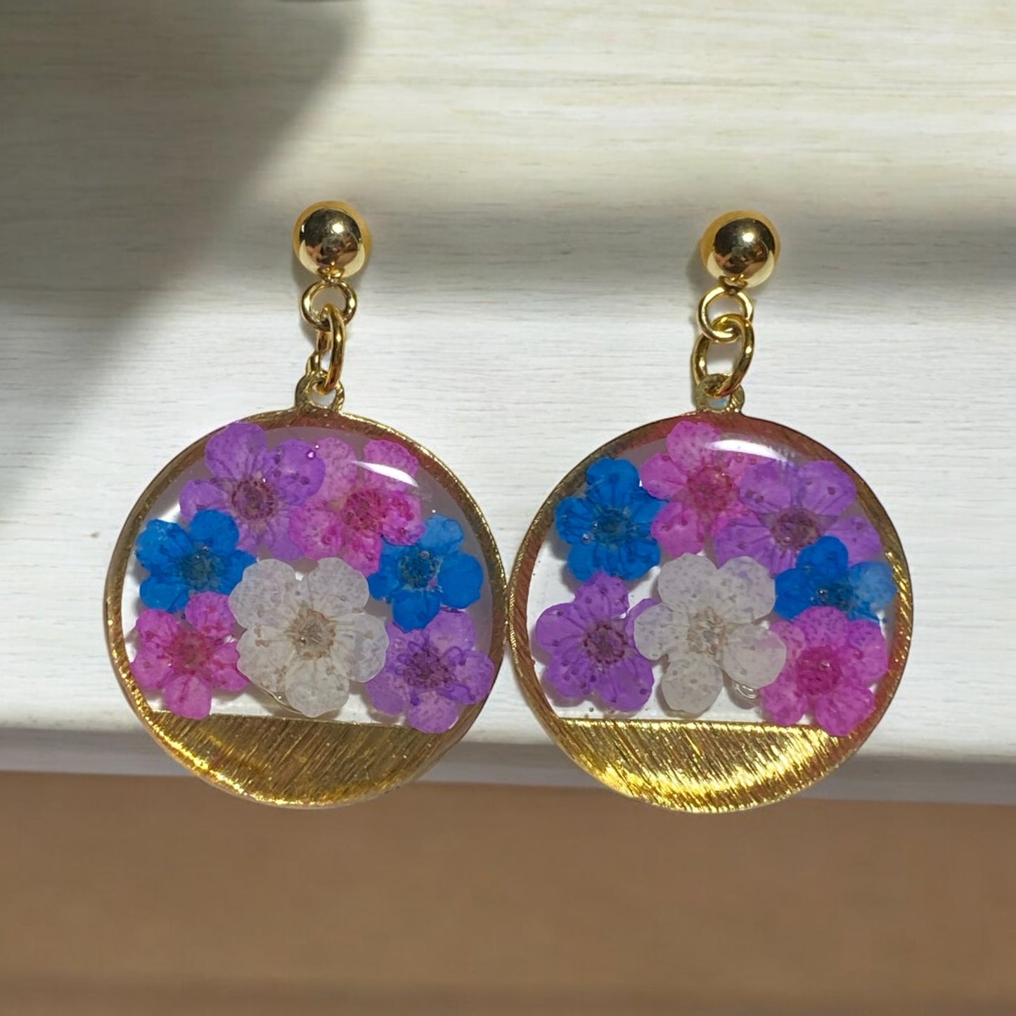 Pink, Blue, Purple, and White Plum Blossoms