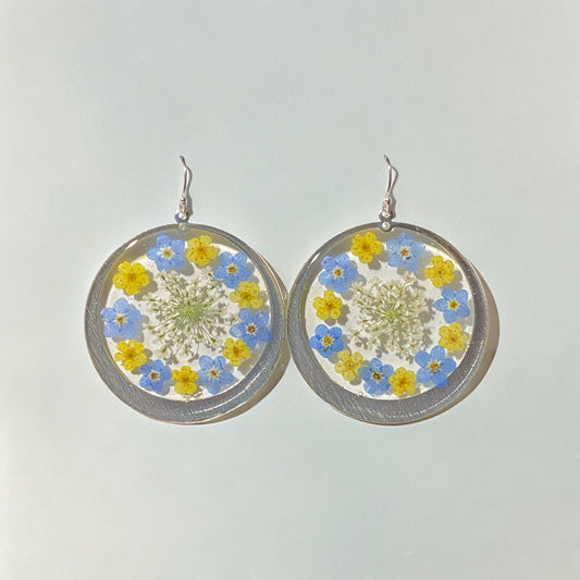 Yellow Plum Blossoms, Blue Forget-Me-Nots and Queen Anne’s Lace