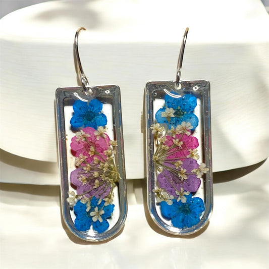 Blue, Pink and Purple Plum Blossoms, with Queen Anne’s Lace