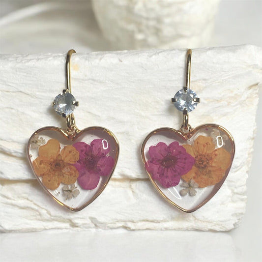 Pink and Orange Plum Blossoms with Pieces of Queen Anne’s Lace