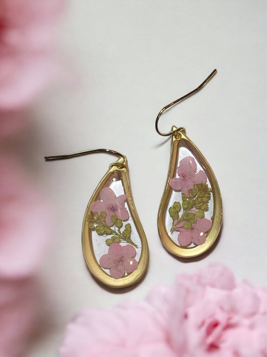 Pink Forget-Me-Not’s with Persian Garden Cress Earrings