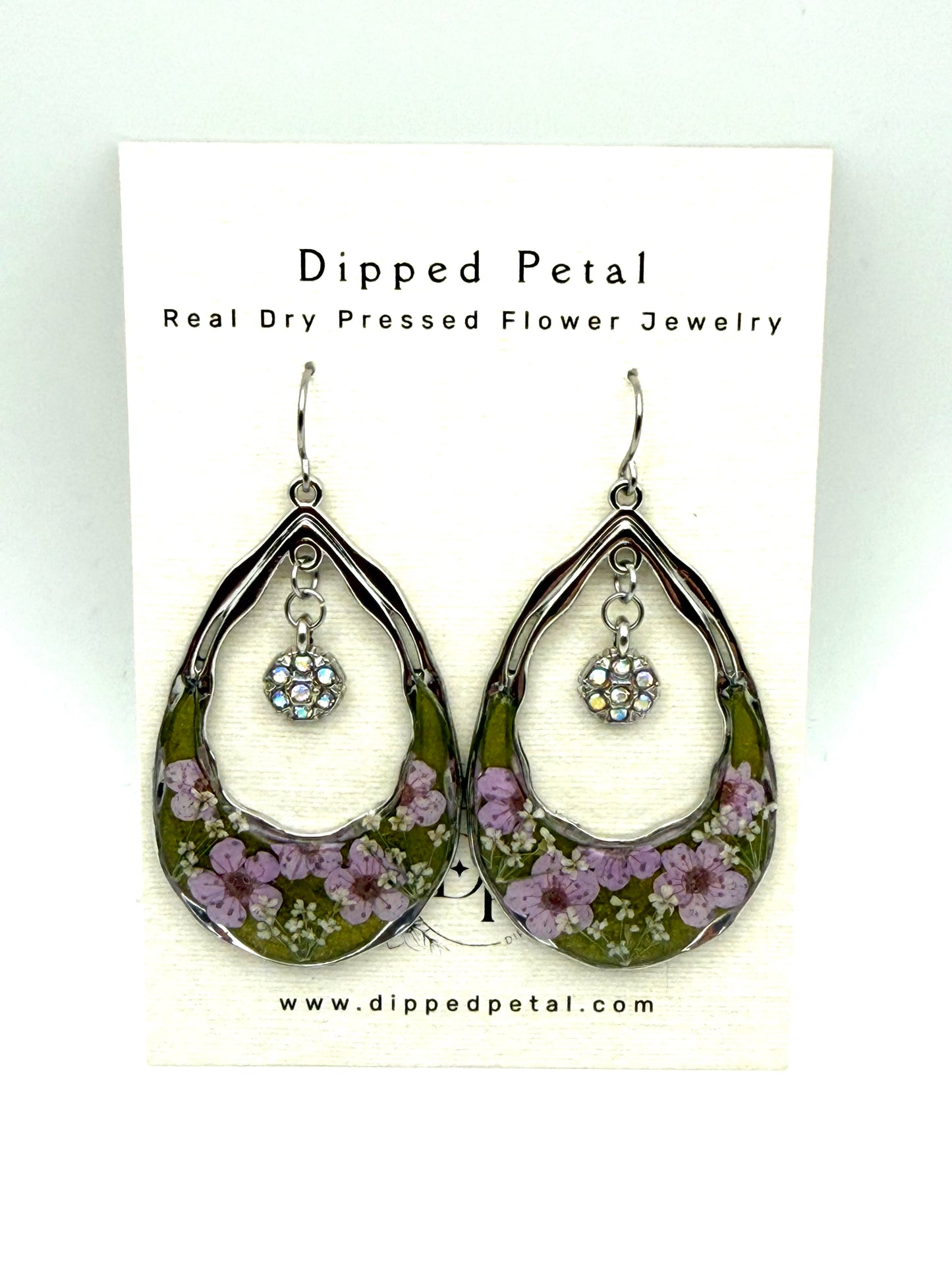 Green Mica Powder with Purple Plum Blossoms, and Queen Anne’s Lace