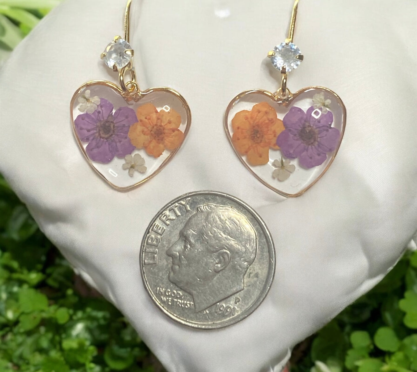 Purple and Orange Plum Blossom with Pieces of Queen Anne’s Lace