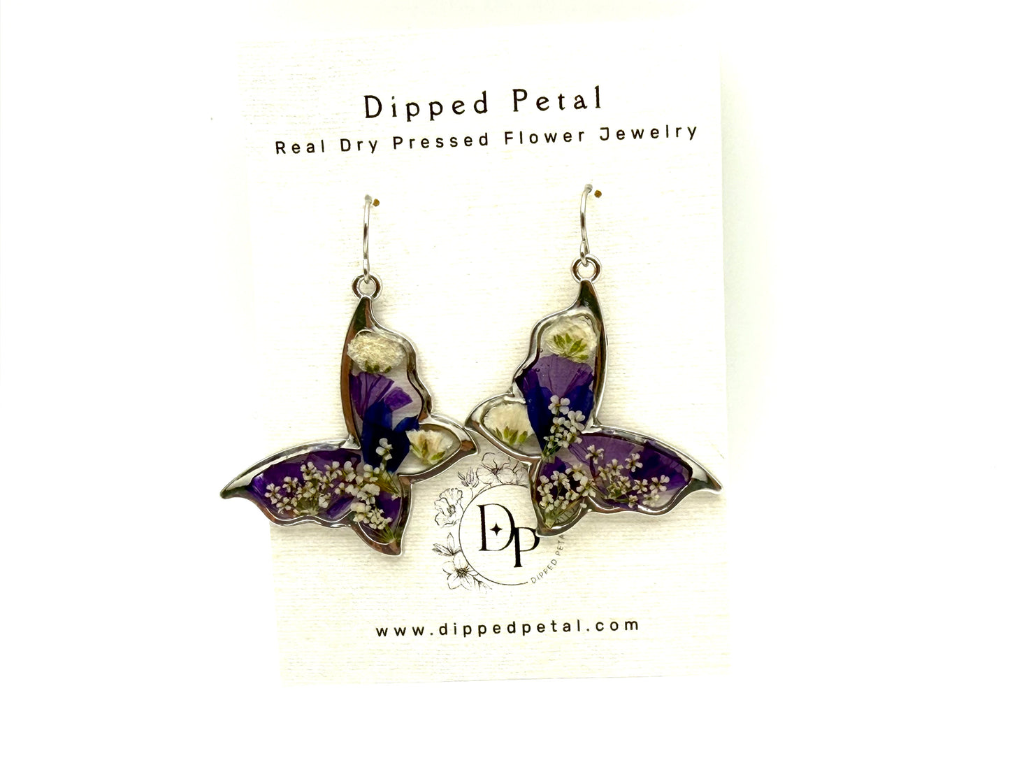 Butterfly Shaped Earrings on Stainless Steel Earring Wires