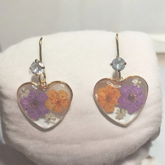 Purple and Orange Plum Blossom with Pieces of Queen Anne’s Lace