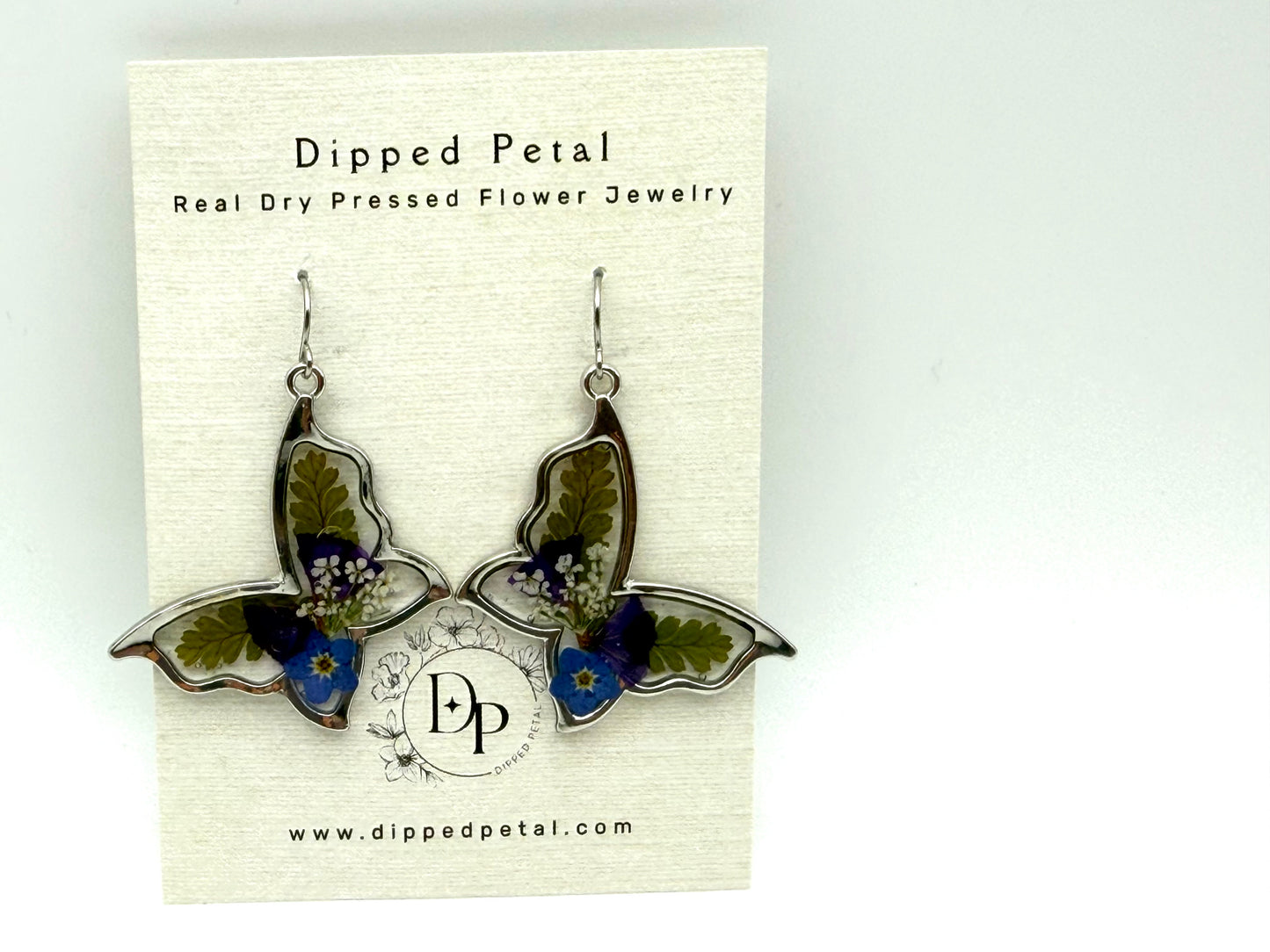 Butterfly Shaped Earrings on Stainless Steel Earring Wires