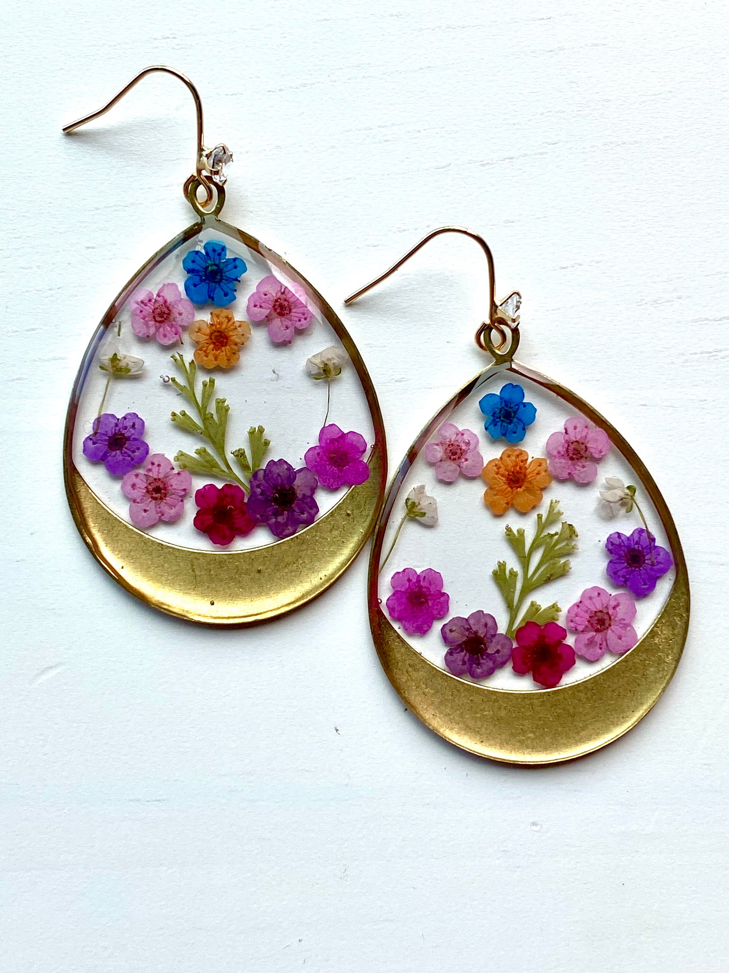 Multi colored Plum Blossom Earrings