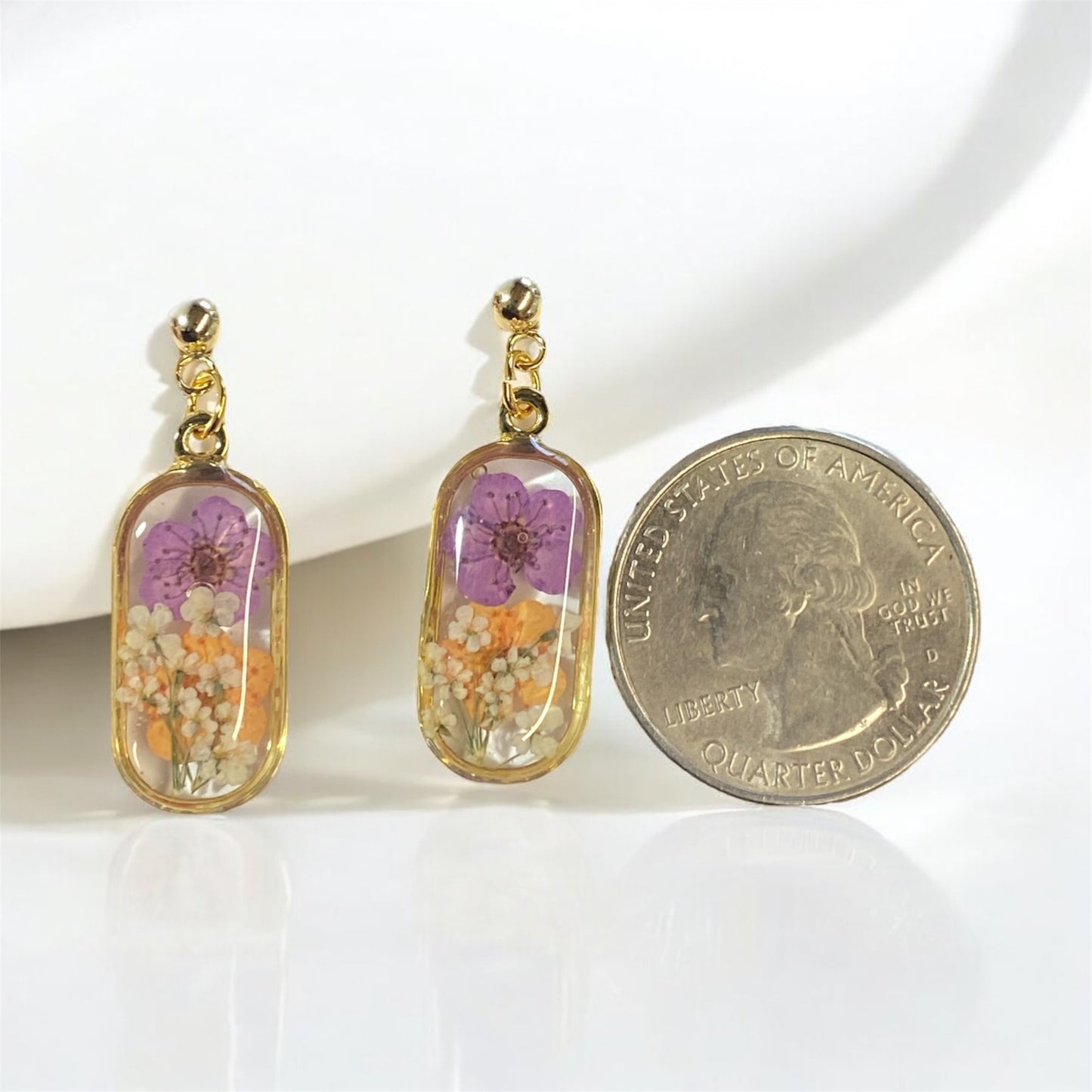 Purple and Orange Plum Blossoms with Queen Anne’s Lace