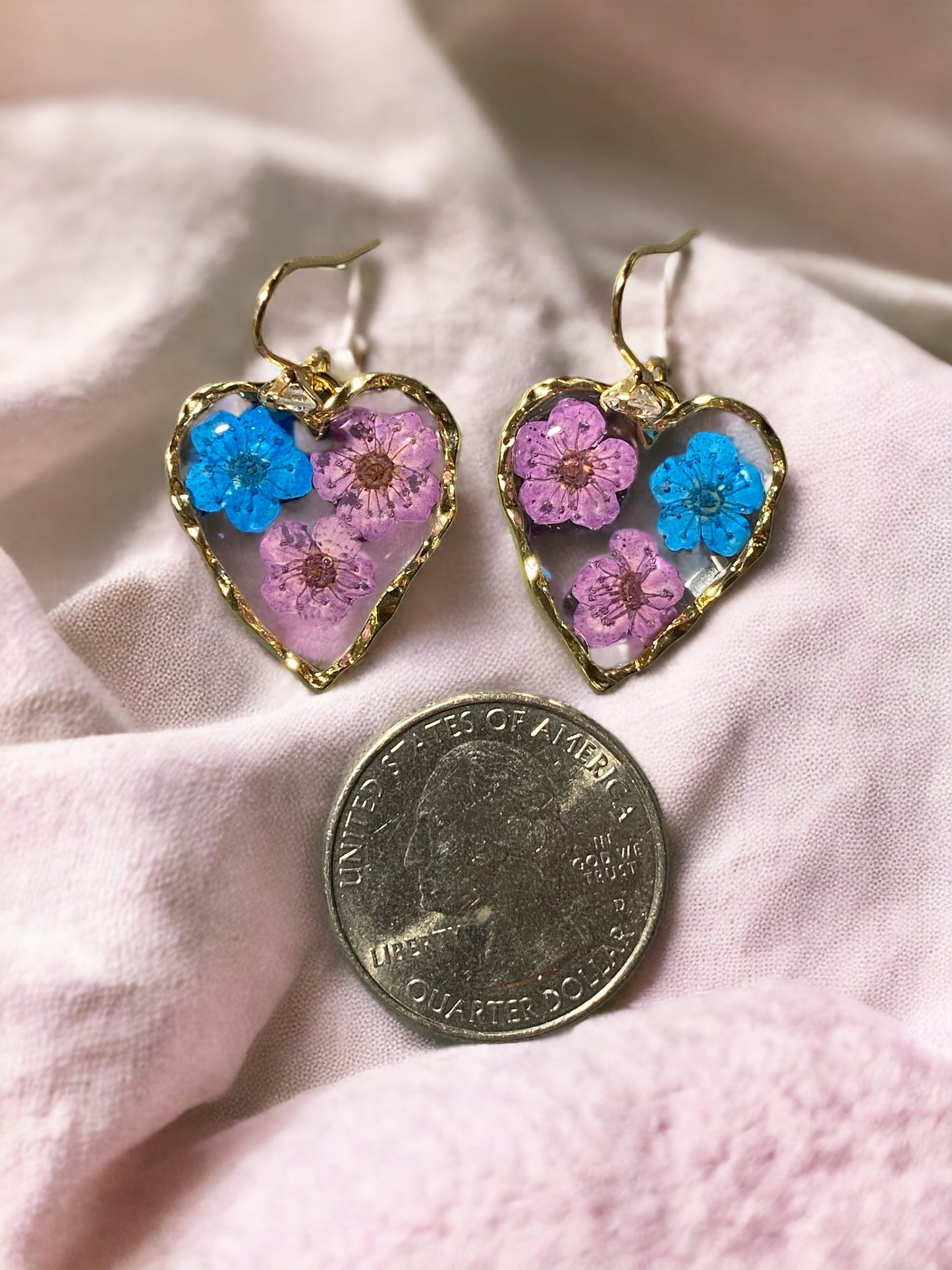 Purple and Blue Plum Blossom Flower Earrings