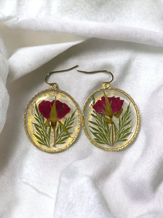 Red Rose Earrings