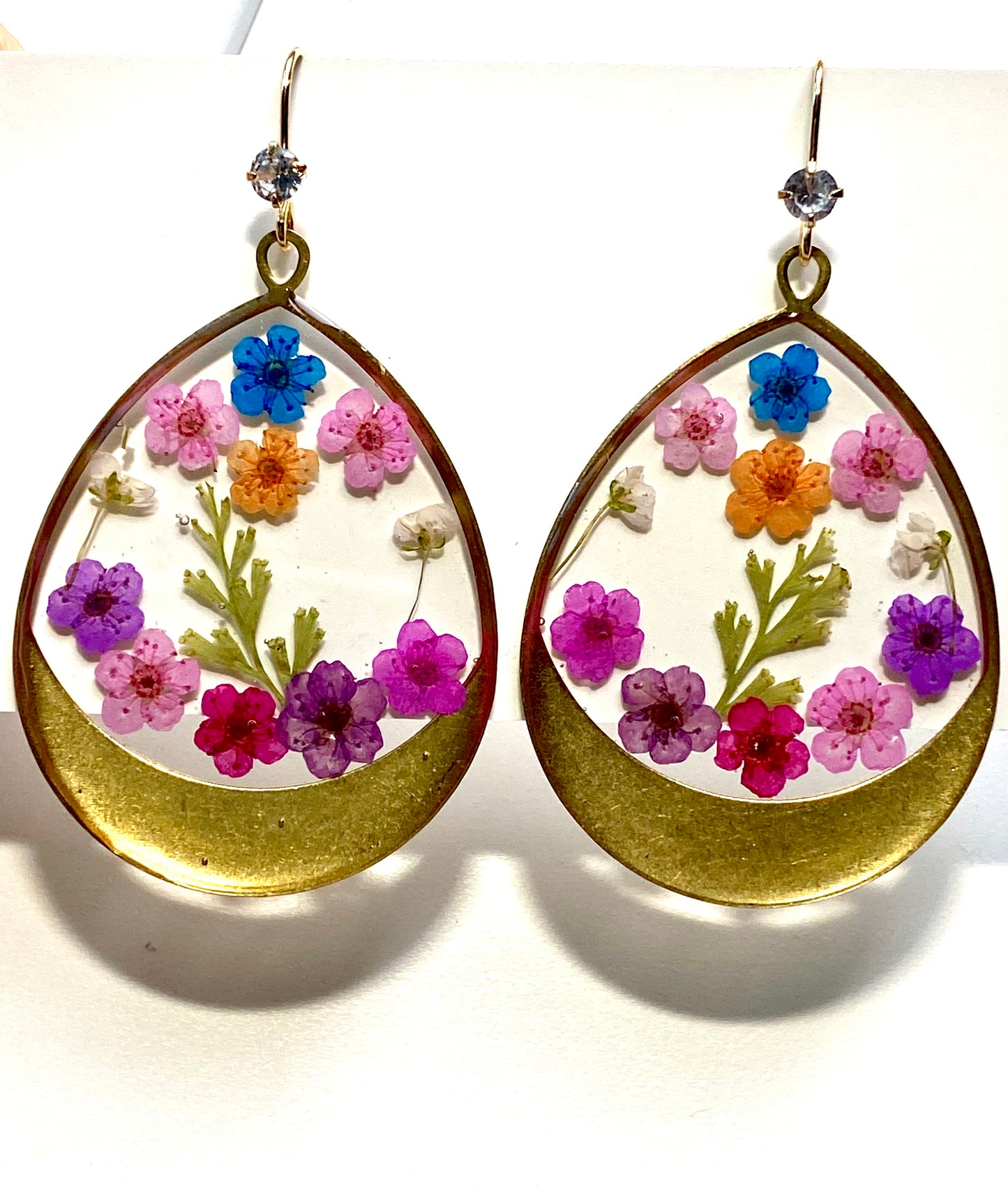 Multi colored Plum Blossom Earrings