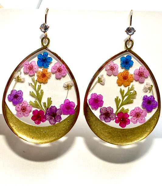 Multi colored Plum Blossom Earrings