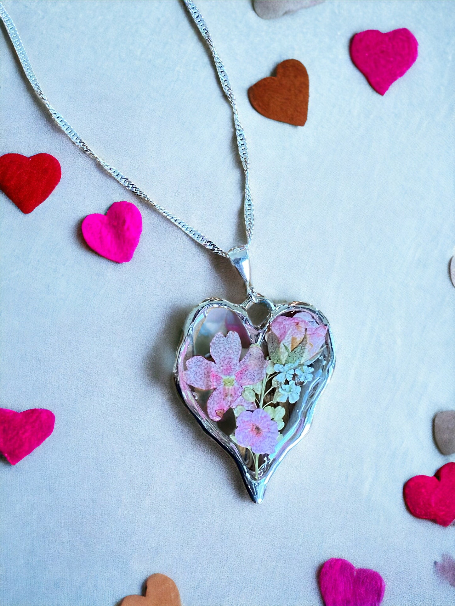 Pink Plum Blossom and Rose🌸 Necklace