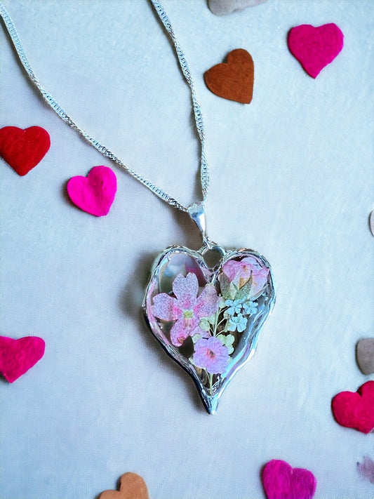 Pink Plum Blossom and Rose🌸 Necklace
