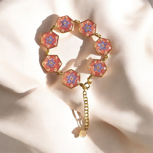Gold Colored Hexagon Bracelet