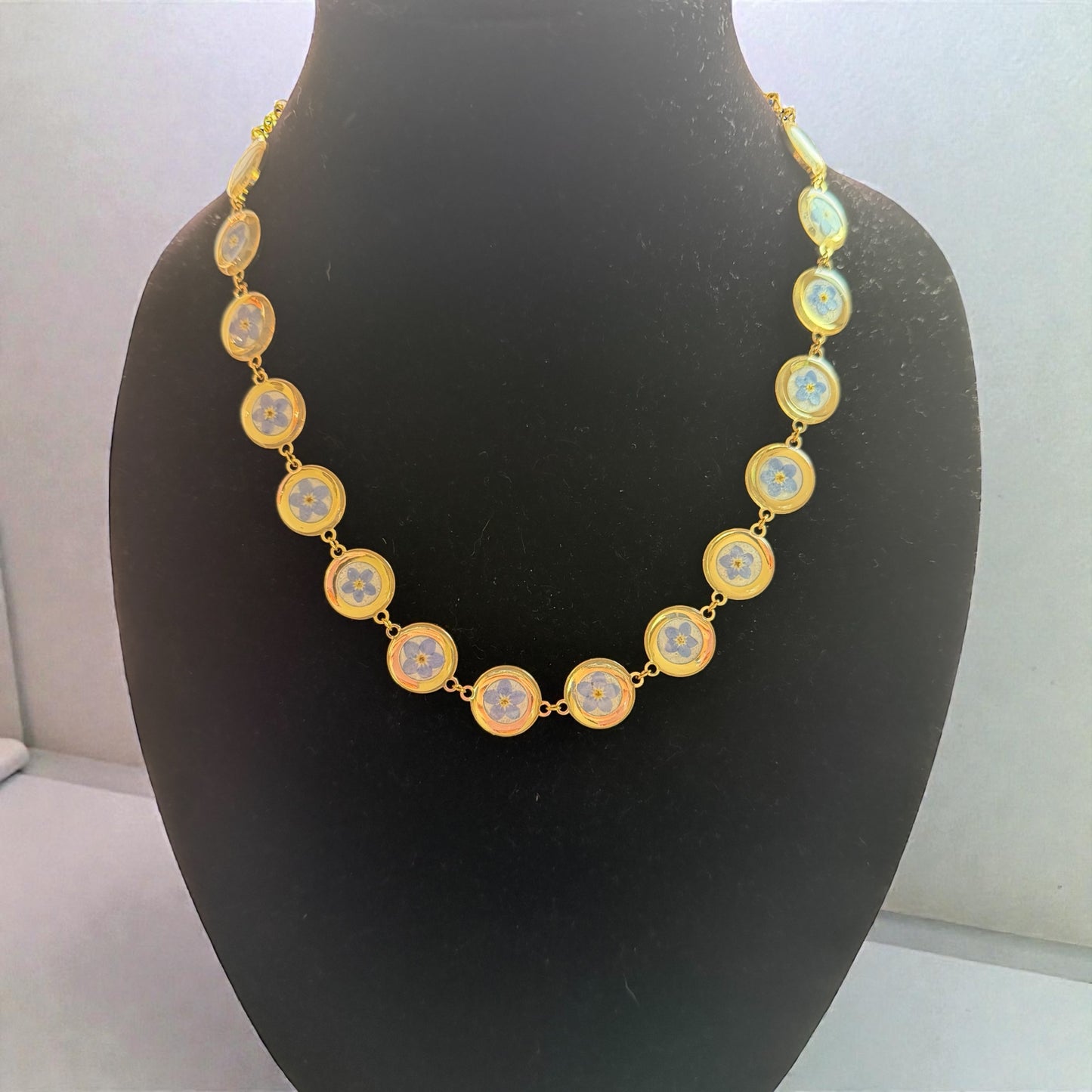 Blue Forget-Me-Not Necklace