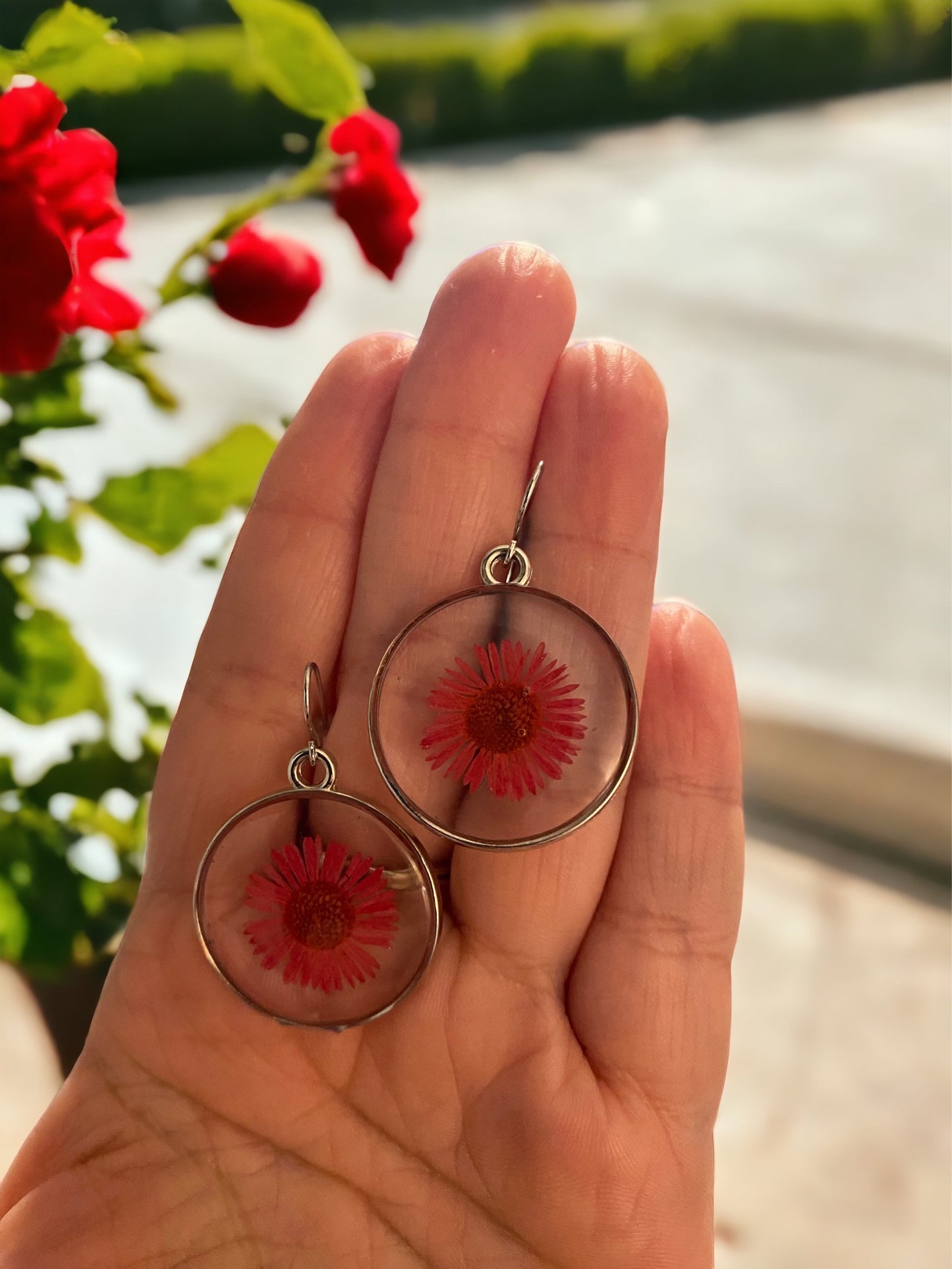 Red Needle Chrysanthemum  Earrings