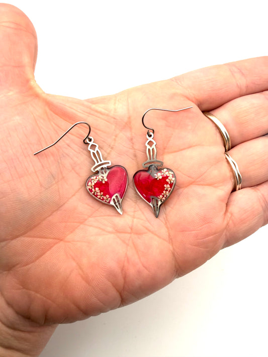 Heart Shaped Stainless Steel Valentines Day Earrings