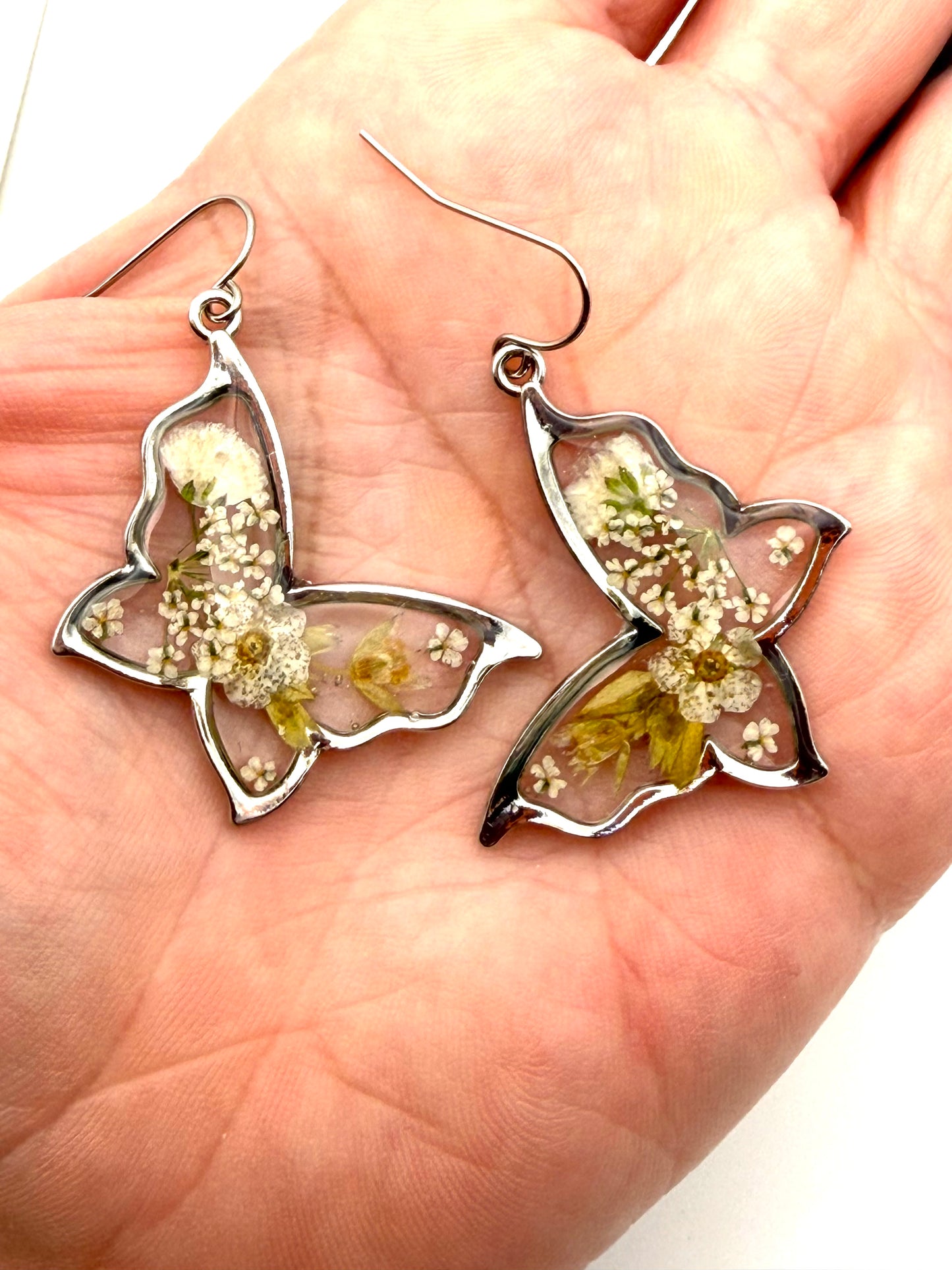 Butterfly Shaped Earrings on Stainless Steel Earring Wires