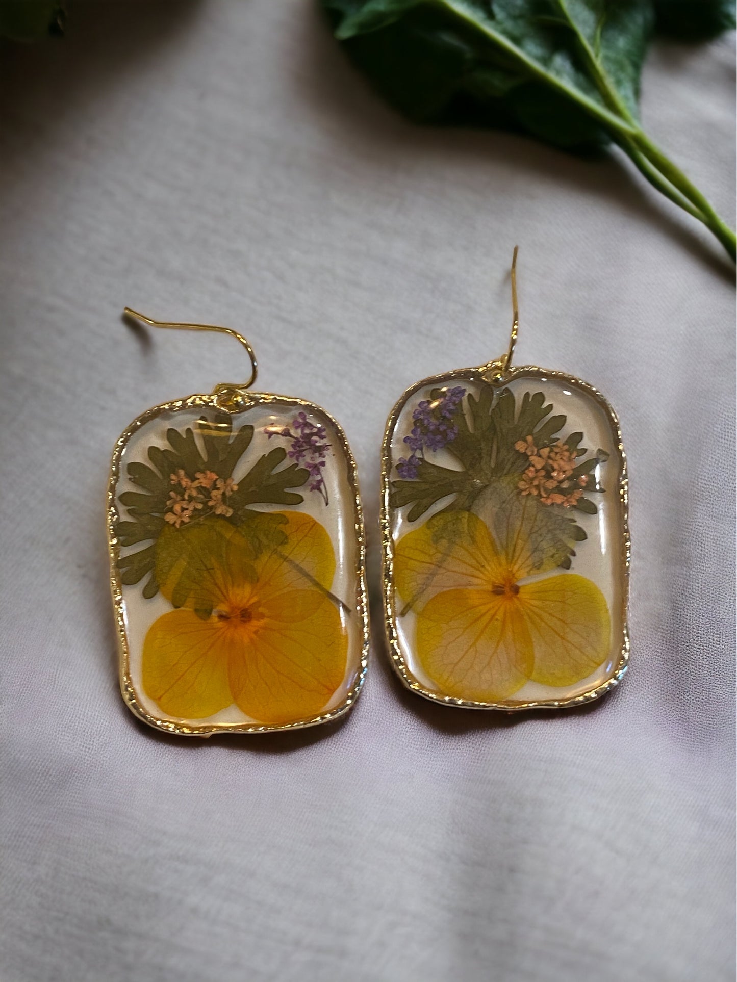 Yellow Pansy Earrings