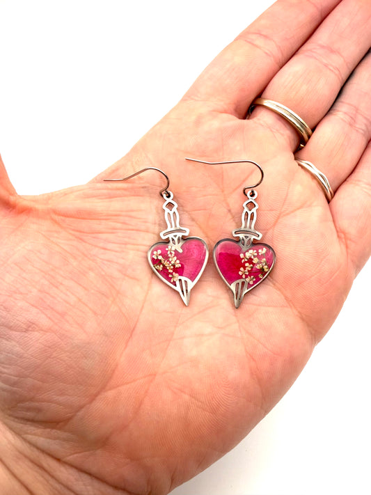 Heart Shaped Stainless Steel Valentines Day Earrings
