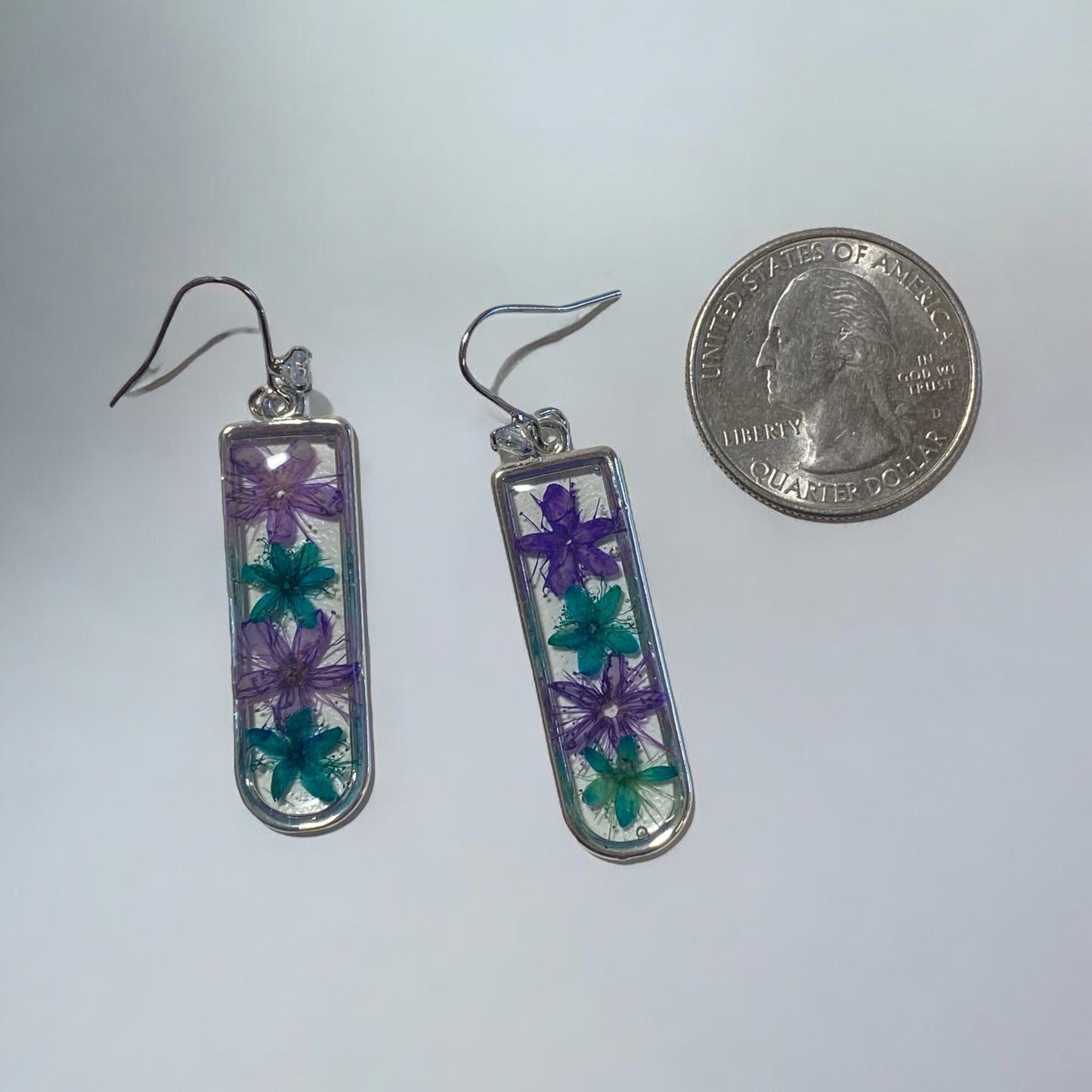 Purple and Teal Sweetleaf Earrings