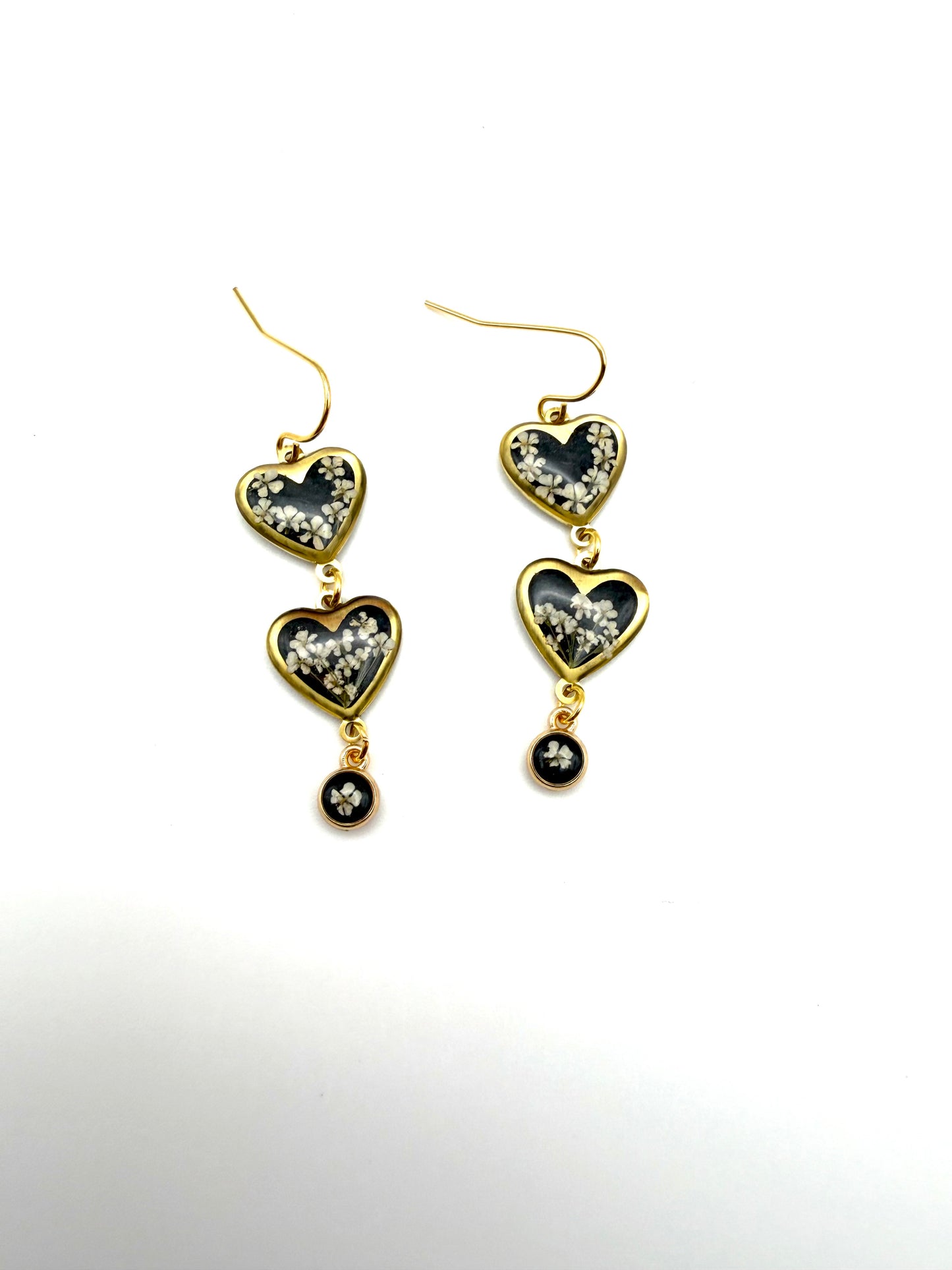 Black colored Heart Earrings