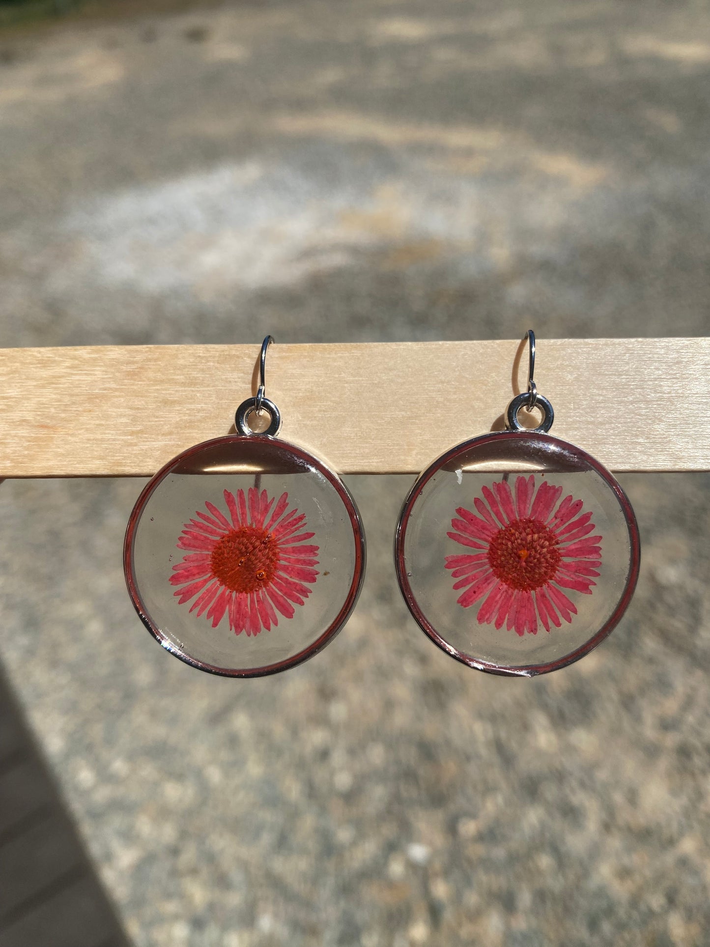 Red Needle Chrysanthemum  Earrings