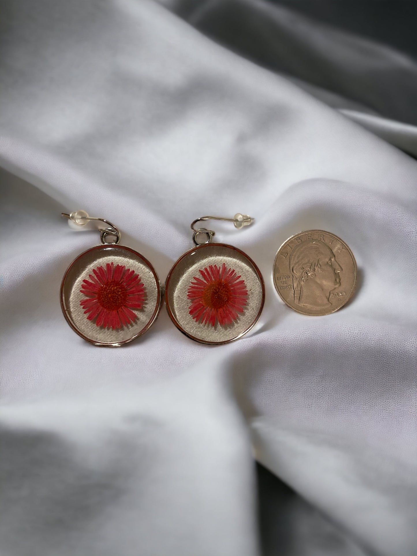 Red Needle Chrysanthemum  Earrings