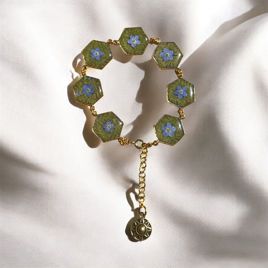 Gold Colored Hexagon Bracelet