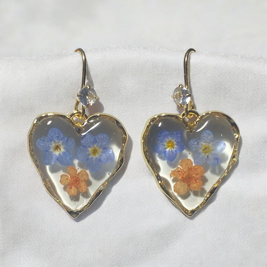 Orange Plum Blossoms with Blue Forget-Me-Not’s