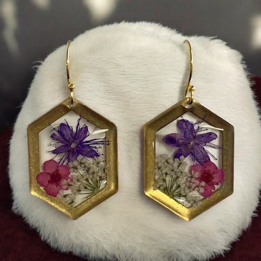 Pink Plum Blossoms and Purple Sweetleaf with Queen Anne’s Lace