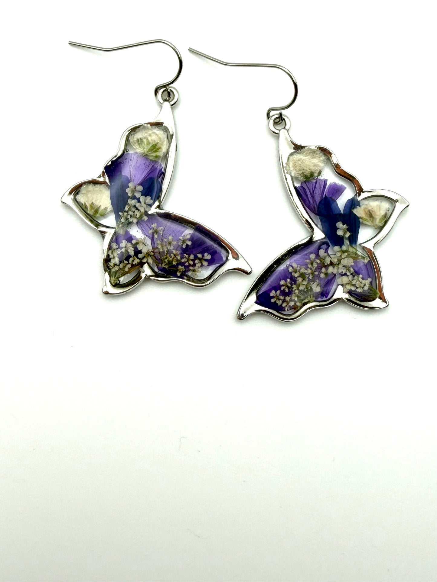 Butterfly Shaped Earrings on Stainless Steel Earring Wires