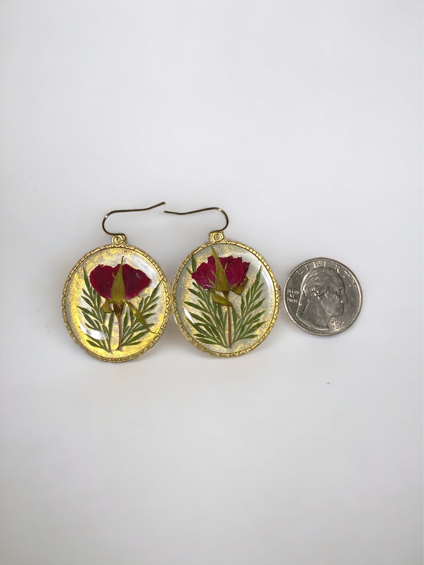 Red Rose Earrings