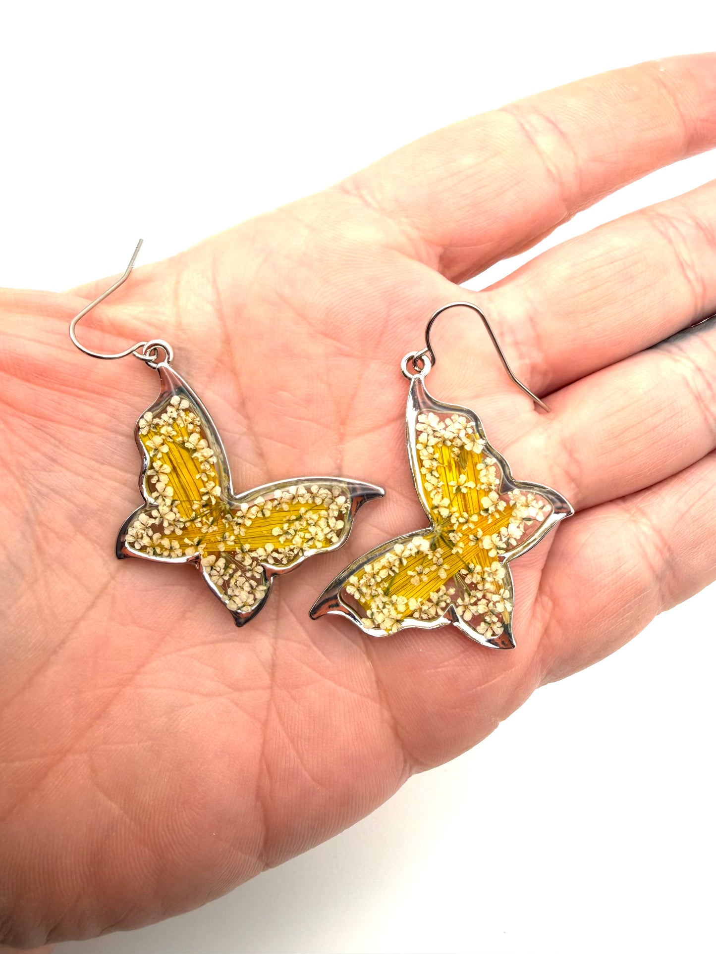 Butterfly Shaped Earrings on Stainless Steel Earring Wires
