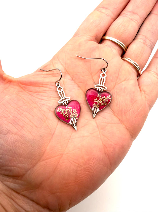 Heart Shaped Stainless Steel Valentines Day Earrings