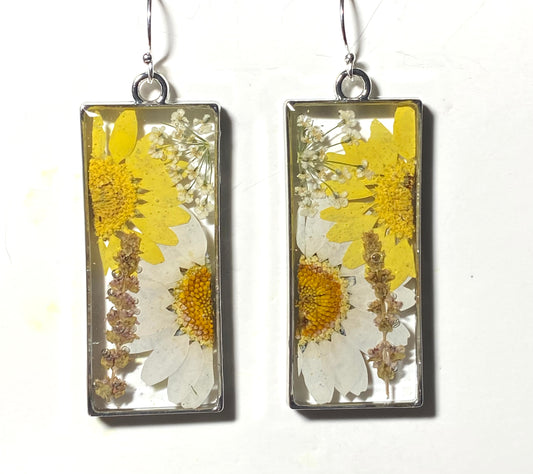 Split Yellow and Orange Daisies with Queen Anne’s Lace
