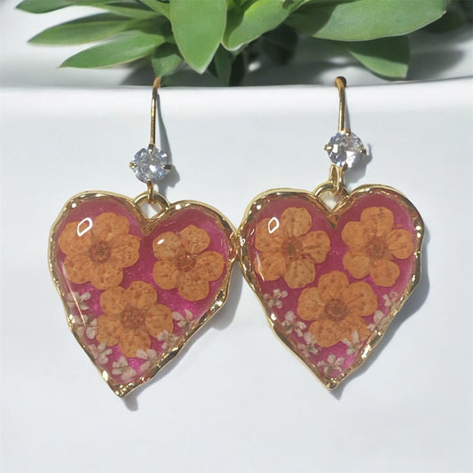 Orange Plum Blossoms with pieces of Queen Anne’s Lace