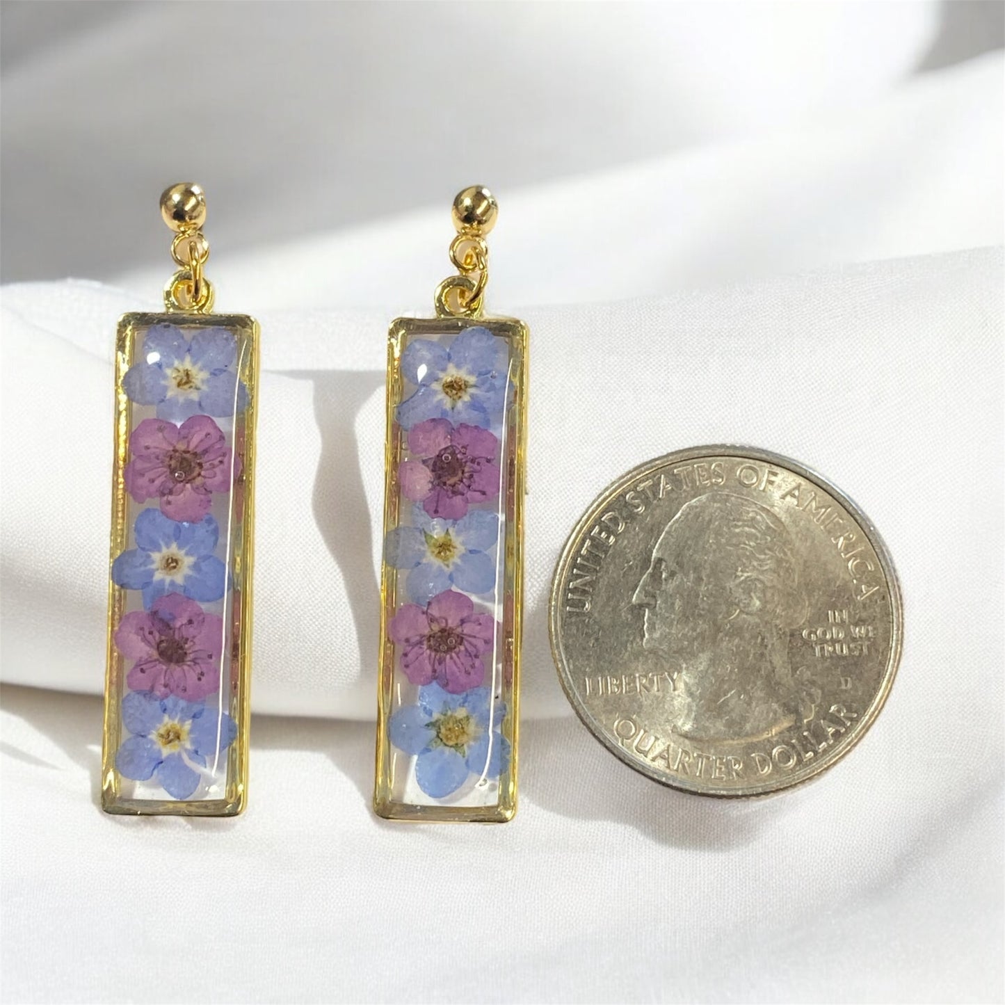 Purple Plum Blossoms with Blue Forget-Me-Nots