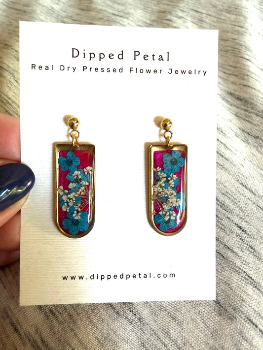 Red/Pink Mica Powder with Queen Anne’s Lace and Lake Blue Plum Blossoms