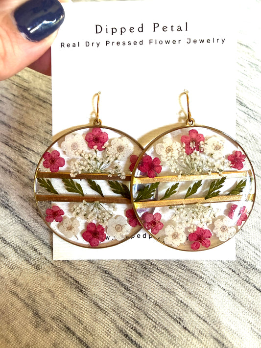 Dried Fern with Red and White Plum Blossoms and Queen Anne’s Lace