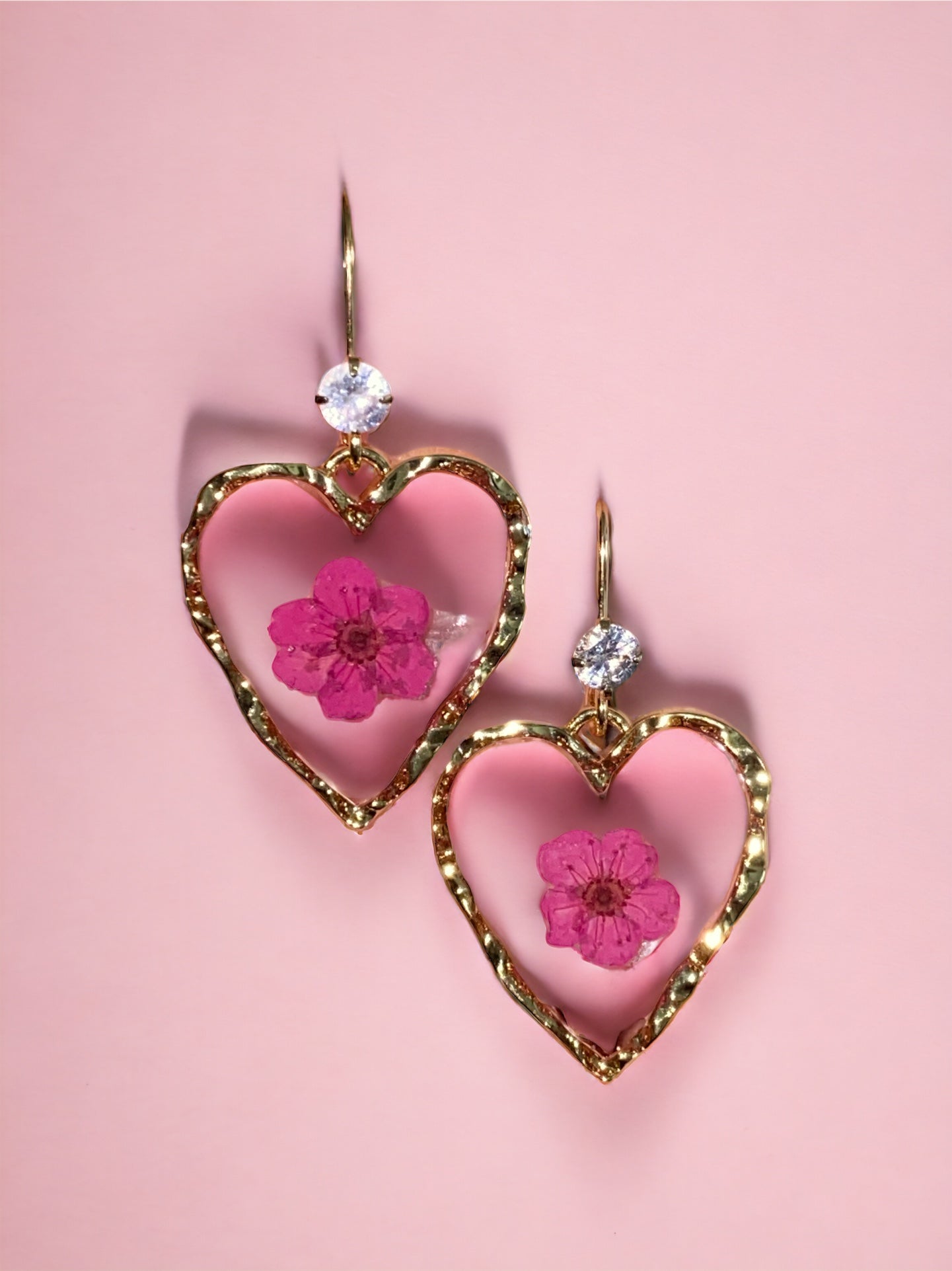 Pink Plum Blossom Flower Earrings