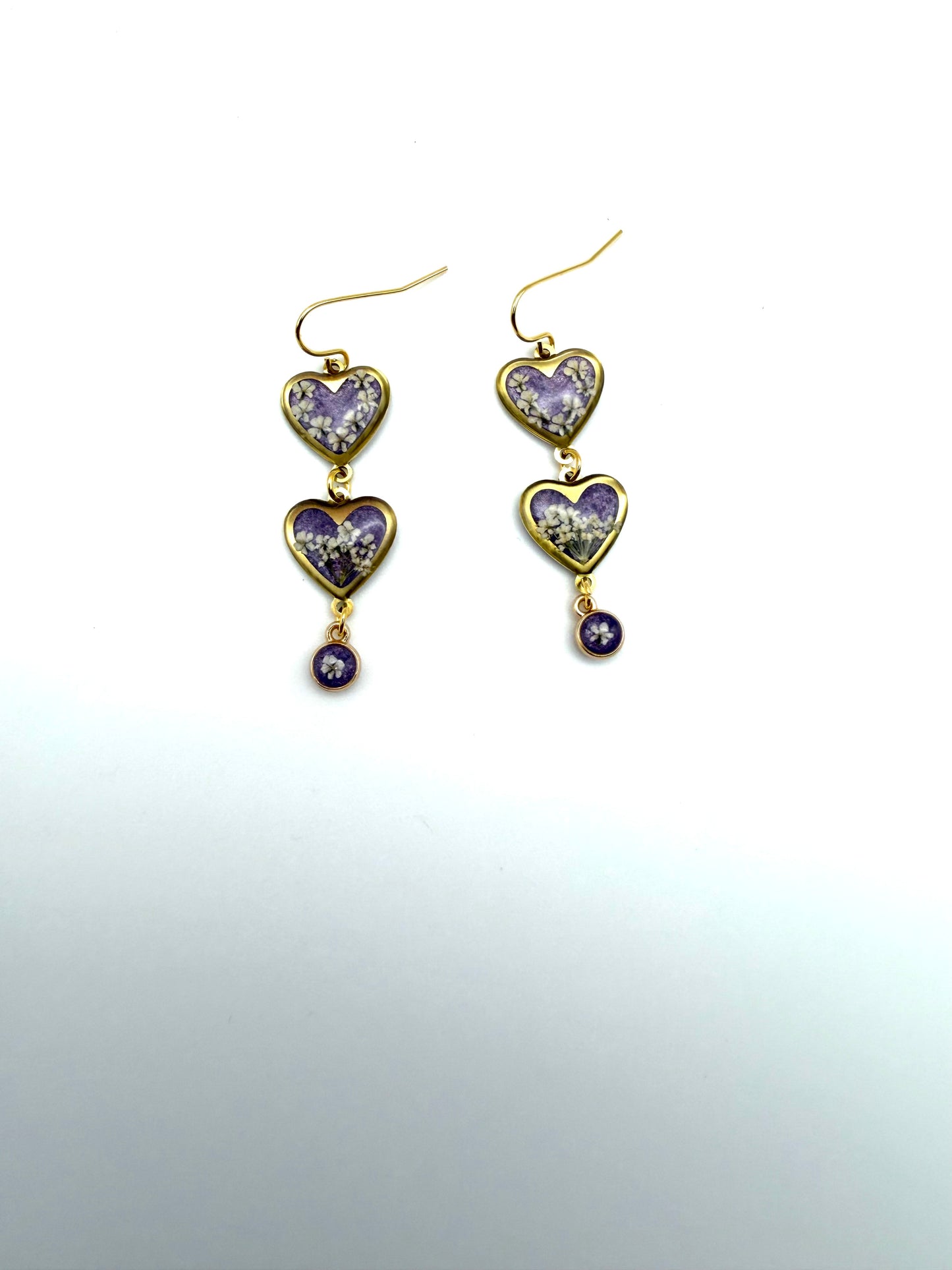 Purple colored Heart Earrings