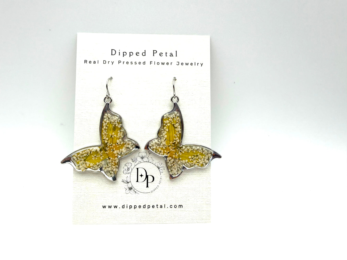 Butterfly Shaped Earrings on Stainless Steel Earring Wires