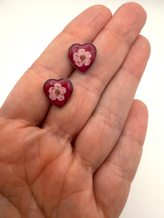 Heart Shaped Stainless Steel Valentines Day Studs