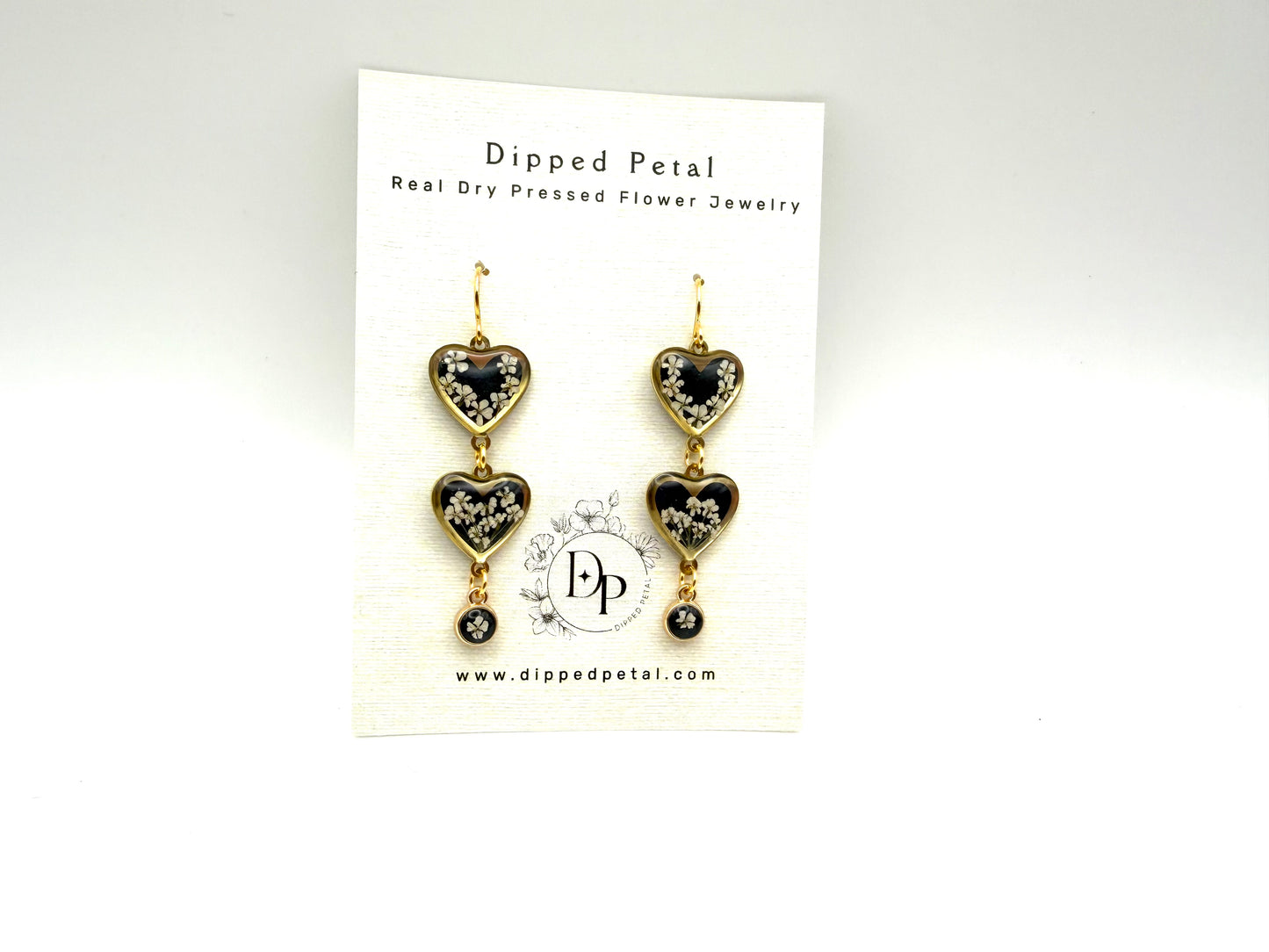 Black colored Heart Earrings