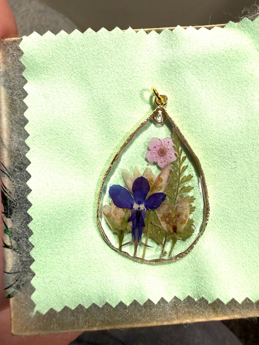 Lobelia, Spring Flower, Fern and Plum Blossoms