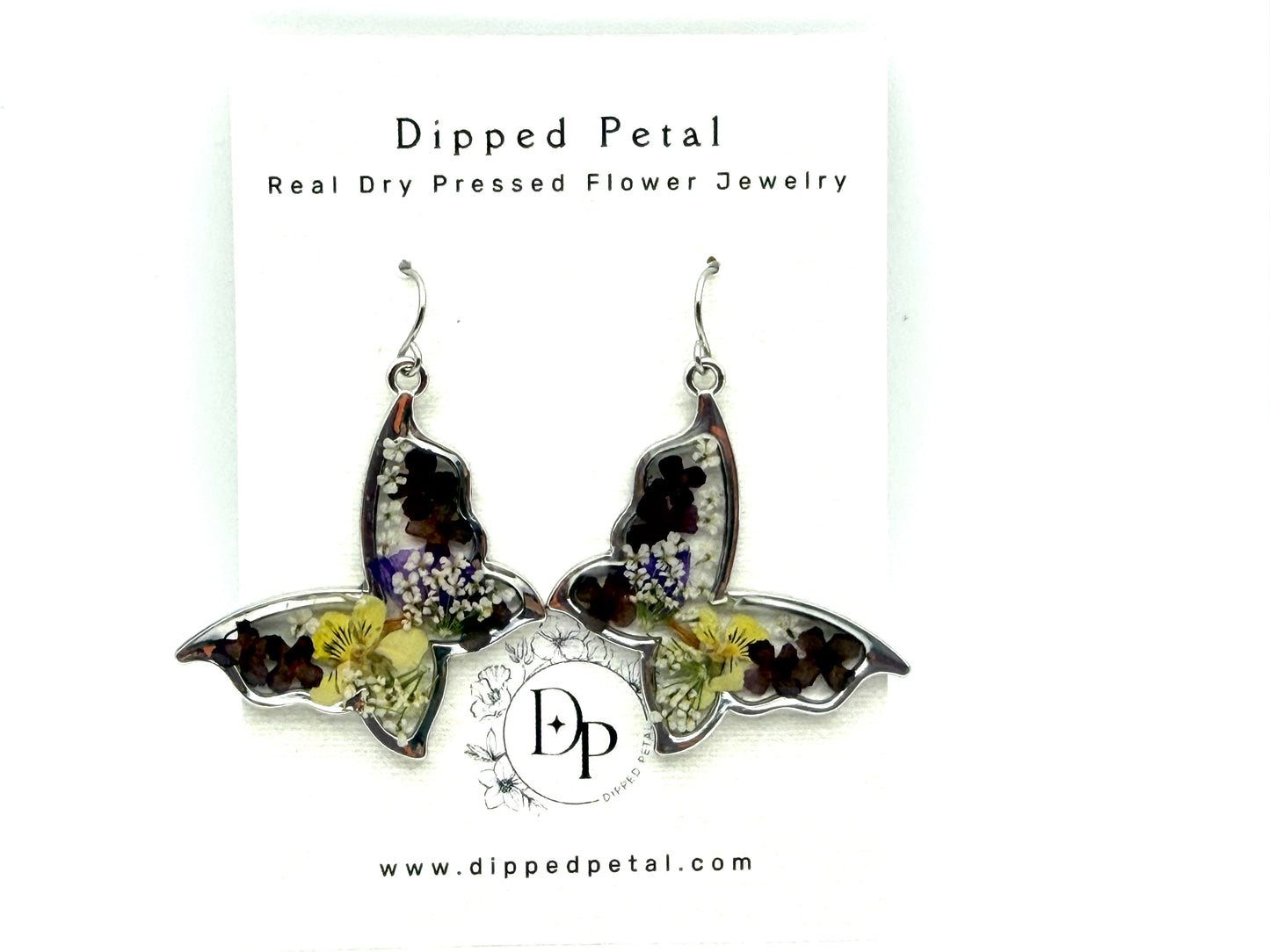 Butterfly Shaped Earrings on Stainless Steel Earring Wires