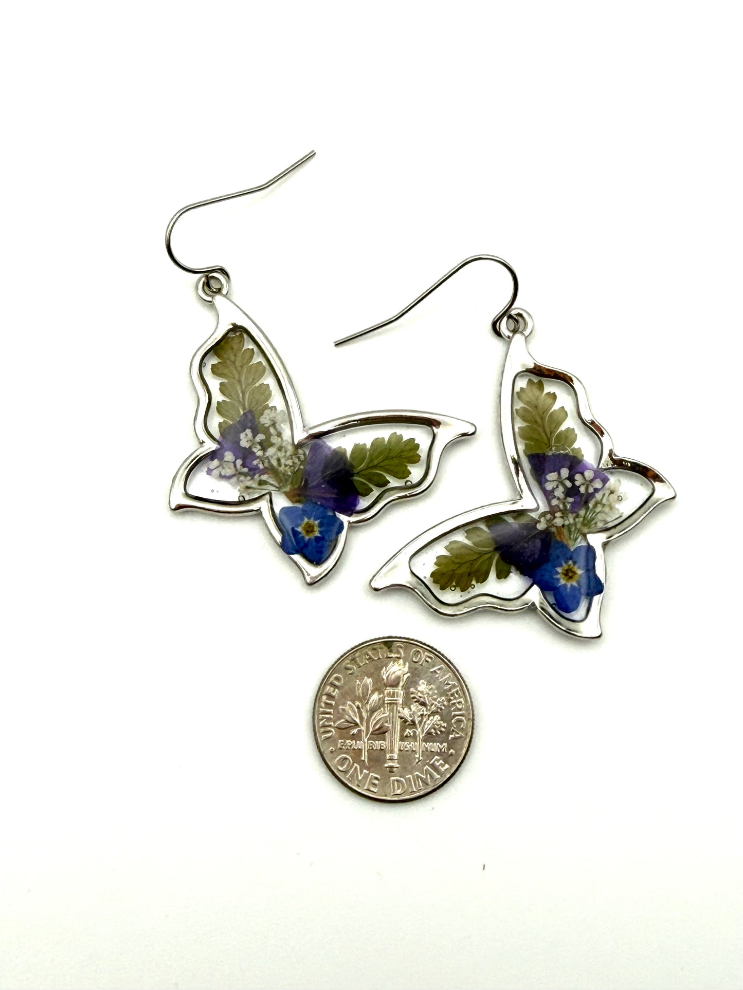 Butterfly Shaped Earrings on Stainless Steel Earring Wires